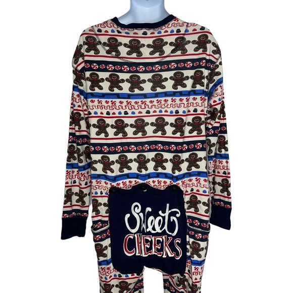 Lazy One Flap Jack Sweet Cheeks Gingerbread Holiday Pajamas Womens XL Peppermint - Picture 8 of 10